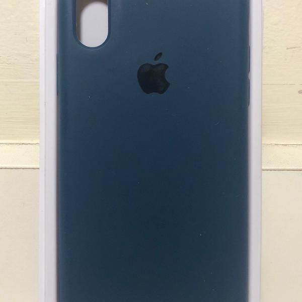 capa de silicone para iphone x/xs - azul meia noite