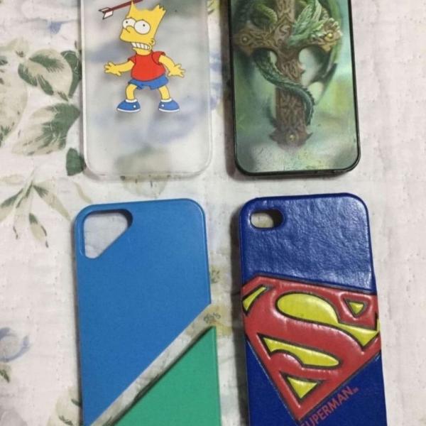 combo com 4 cases iphone 4 e 4s