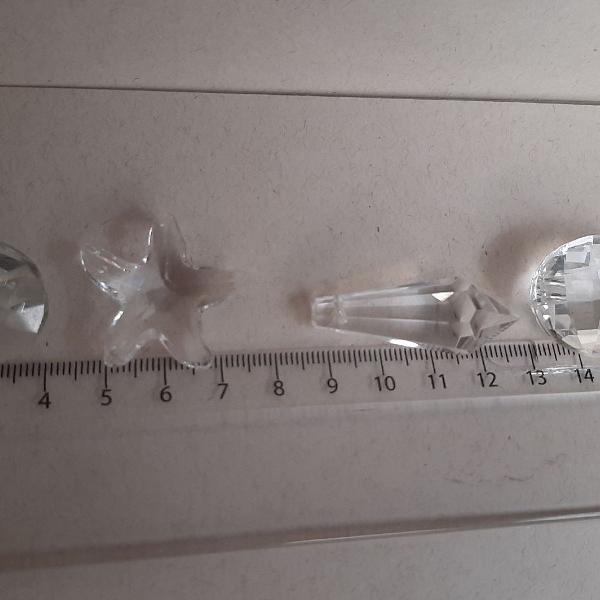 kit 5 pingentes de cristal de vários formatos