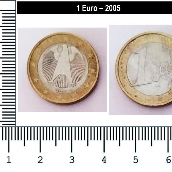 moeda, 1 euro, alemanha, 2005