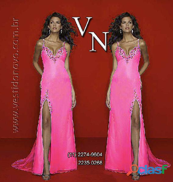 Vestido pink, fenda frontal , festa formatura