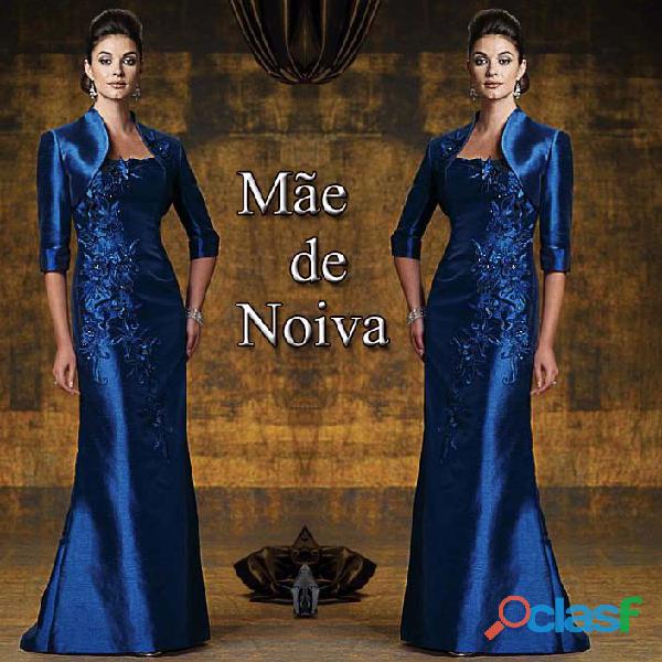 Vestido mãe de noiva com bolero manga comprida