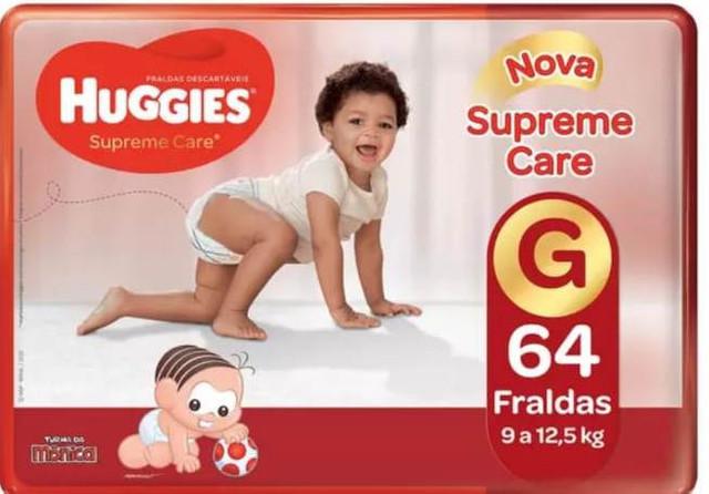 Fralda Huggies Supreme Care Tam (G) - Pacotão com 64