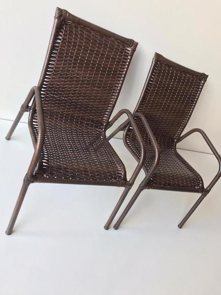 Kit 2 Cadeiras De Área Varanda De Junco Fibra Sintética