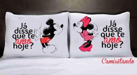 Par de Fronhas Personalizado - Mickey e Minnie