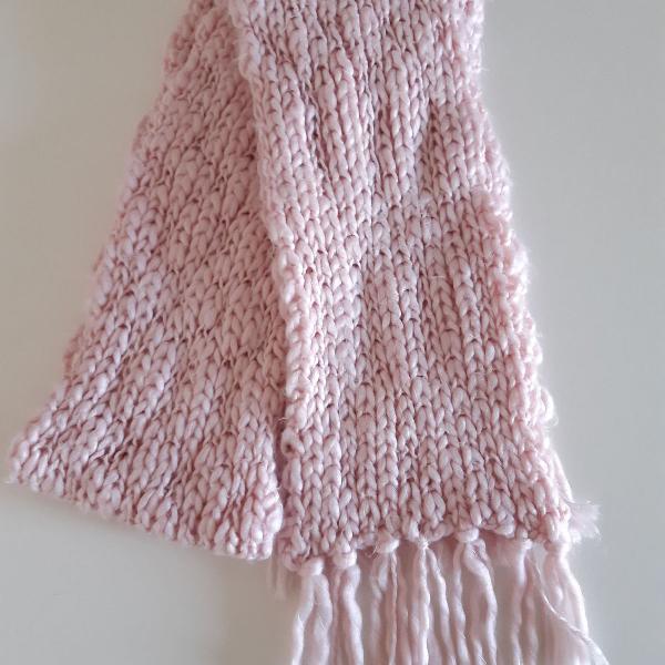 cachecol rosa lã