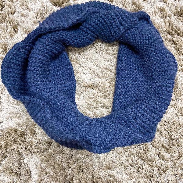 gola cachecol azul tricot