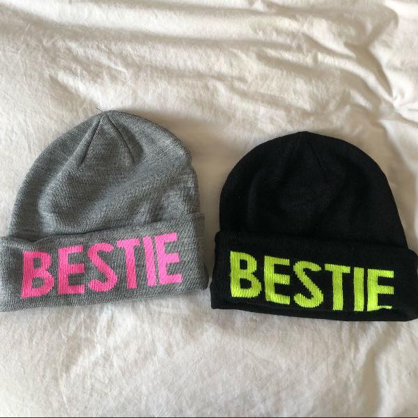 gorro bestie, preto e cinza