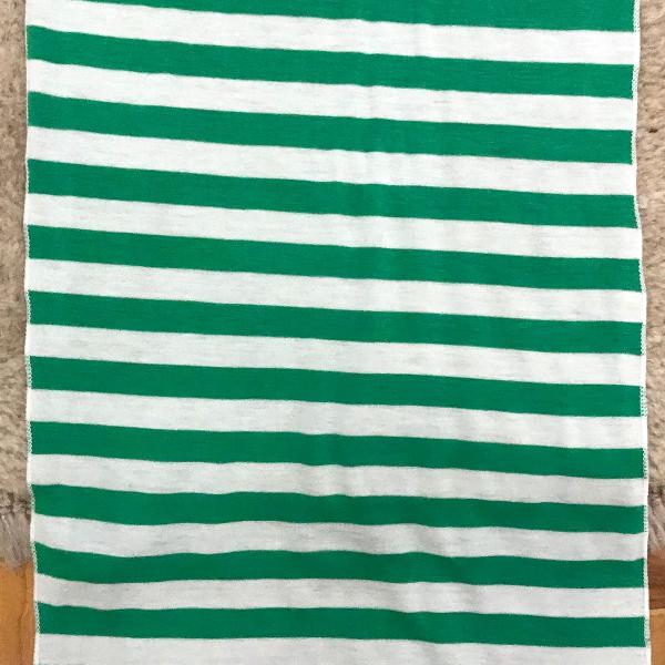 lenço verde e branco listado, de algodão