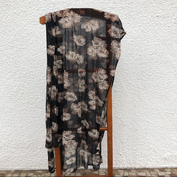 lenço/echarpe floral black