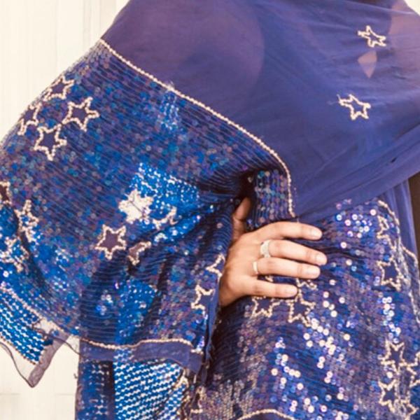 sari indiano lenço bordado lantejoulas