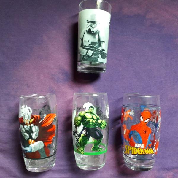4 copos de vidro customizados
