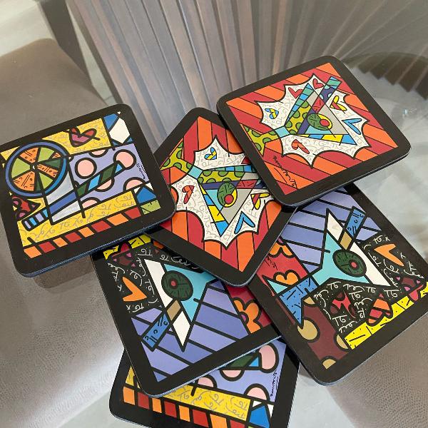 6 porta copos romero britto original