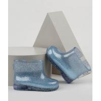 Bota Galocha Infantil Baby Club com Glitter e Luz Azul Claro