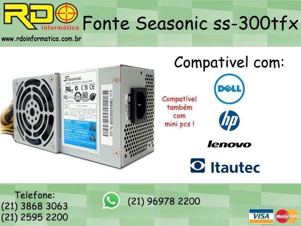Fonte Slim Seasonic 300w Dell Lenovo Itautec Hp - Selo 80