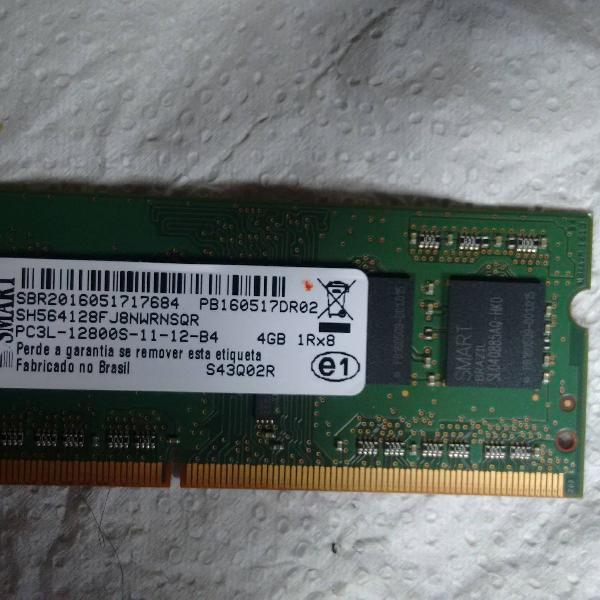 Memória RAM notebook 4GB 1x4GB Smart ddr3