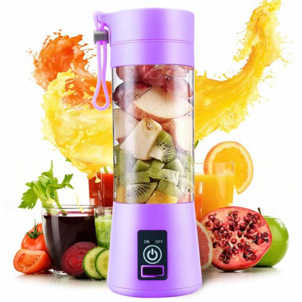 Mini Liquidificador Portátil USB Copo Vidro Shake Suco Fit