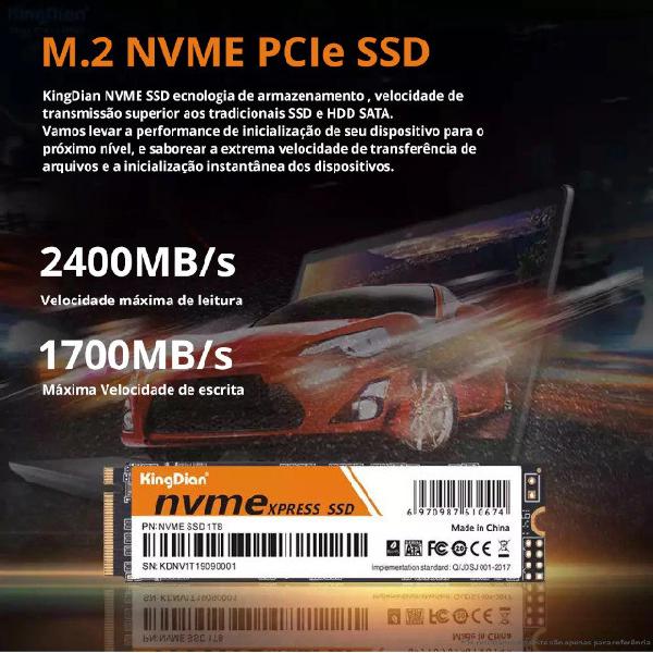 R$ 299 SSD M2 Nvme Pcie 256gb p/ Notebook e Desktop novo,