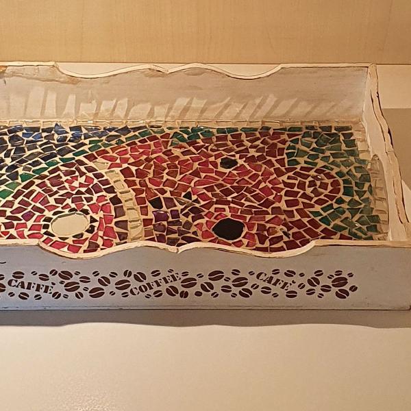 bandeja de café ilhabela mosaico peixe