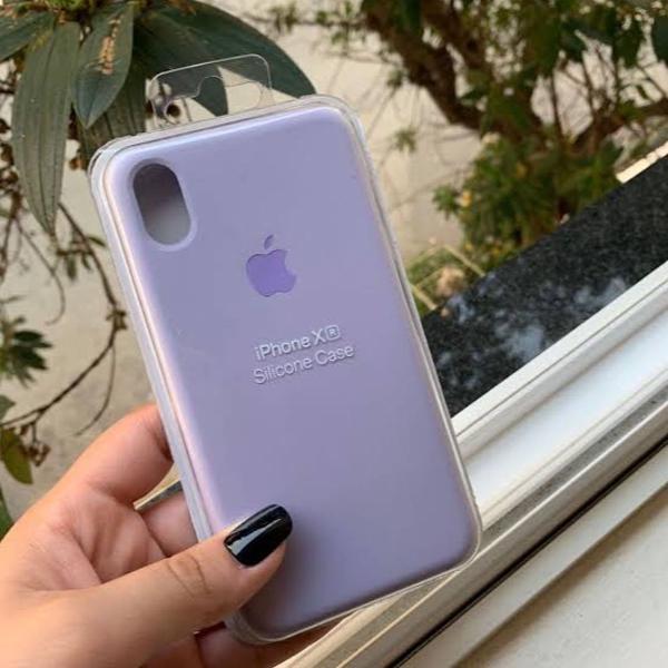 capinha iphone xr silicone aveludada (lilás)