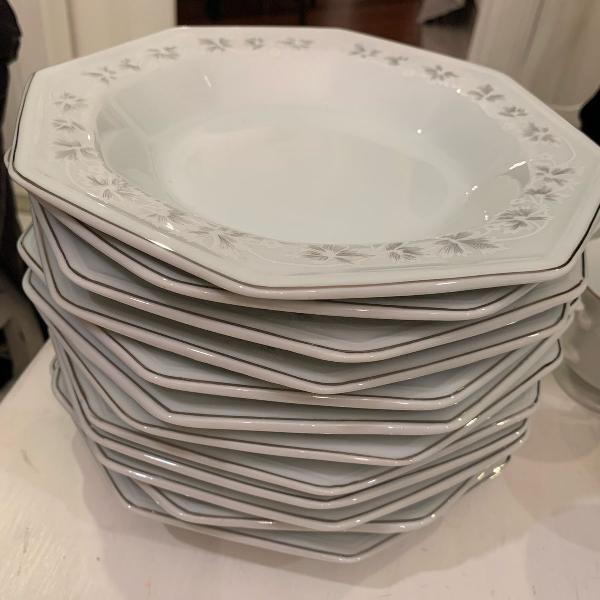 conjunto de prato de sopa de porcelana