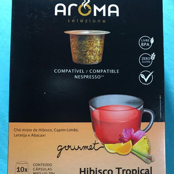 cápsulas de chá de hibisco tropical nespresso