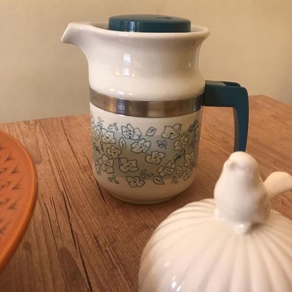 leiteira bule cafeteira vintage cerâmica