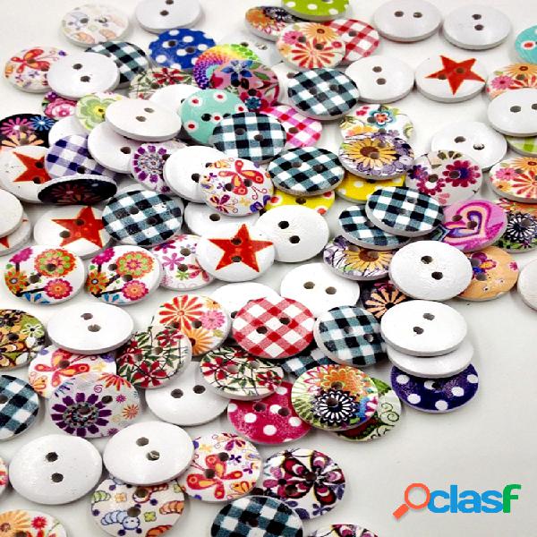 100 peças multicolor decoração costura Botões