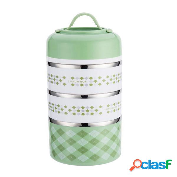 1/2/3 Camadas de aço inoxidável Caixa de almoço com