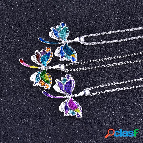 2 Conjuntos de joias coloridas de libélula pingando Óleo