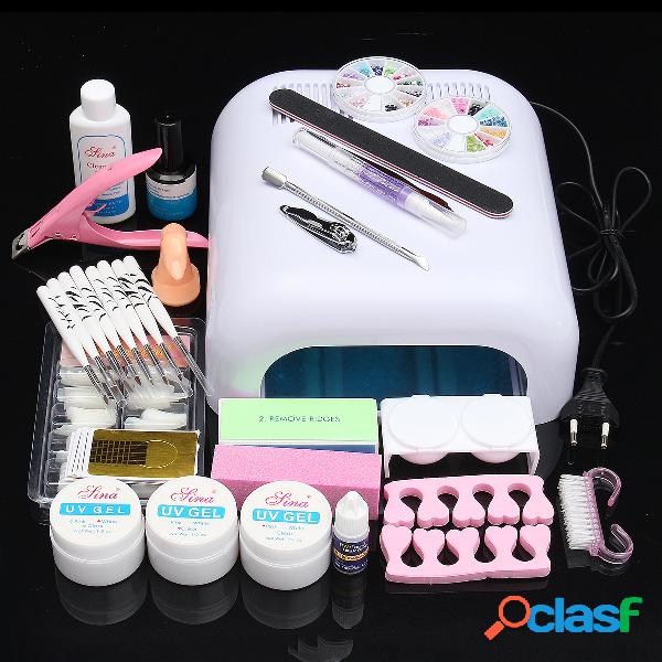 220V 36W White Cure Lamp Dryer UV Gel Nail Art Ferramentas