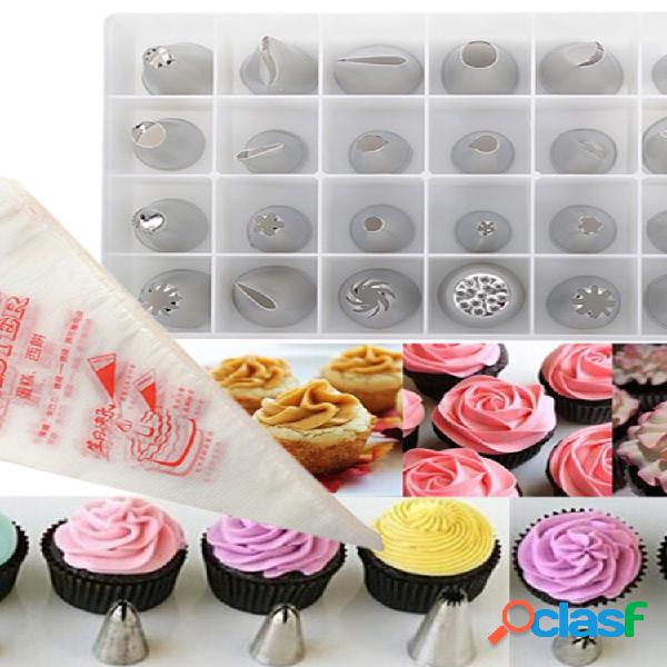 24pcs decoração de bolo de gelo dicas de bicos de