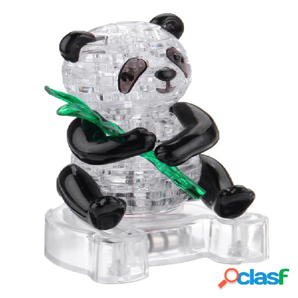 3D Crystal Puzzle Panda Light Jigsaw Brainteaser Construa