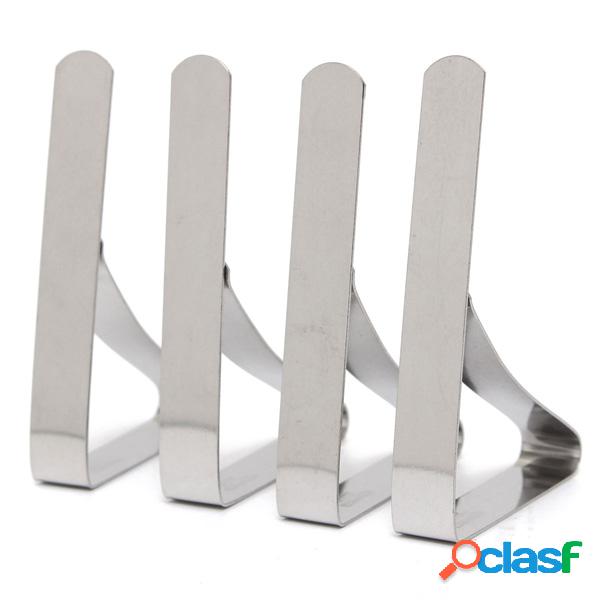 4pcs aço inoxidável toalha de mesa clipes de mesa suporte