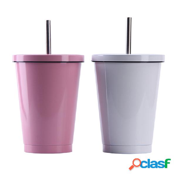 500 ML Ins Estilo Caneca de Aço Inoxidável Copo de Palha