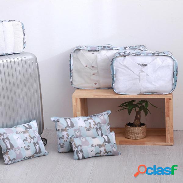 6 unidades de armazenamento de viagem Bolsa roupas leves,