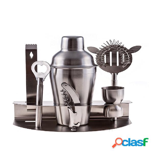 7PCS aço inoxidável Cocktail Shakers Misturador Bartender