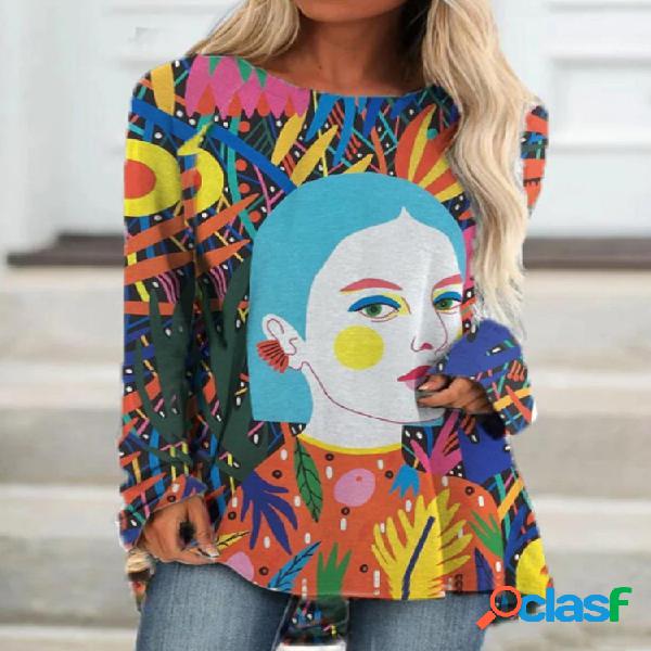 Blusa para mulheres com estampa de desenho animado