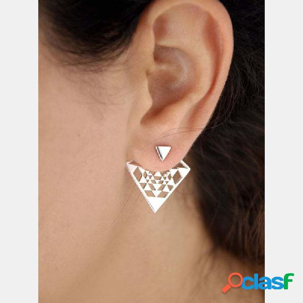 Bohemian Geometric Orelha Stud Frente Traseiro Combinação