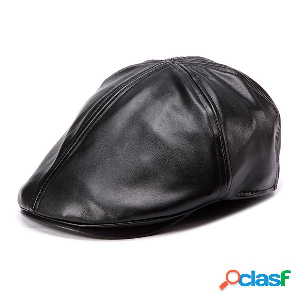 Boina de Couro Artificial Ivy Chapéu de Newsboy Cabbie