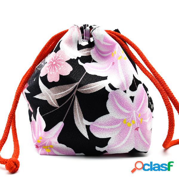 Bolsa de mão estampada feminina estilo japonês