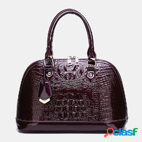 Bolsa feminina de aligátor com vários bolsos de grande