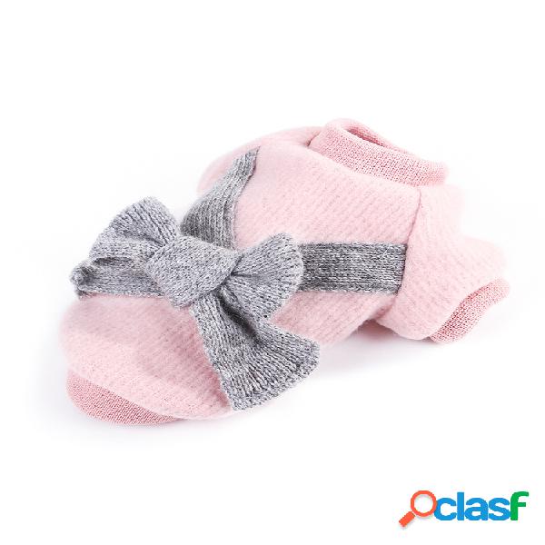 Borboleta Bowknot Malha Tecido Pet Dog Cat Sweater Quente