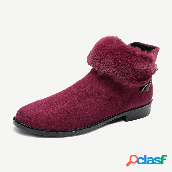 Botas casuais com zíper, resistentes ao deslizamento,