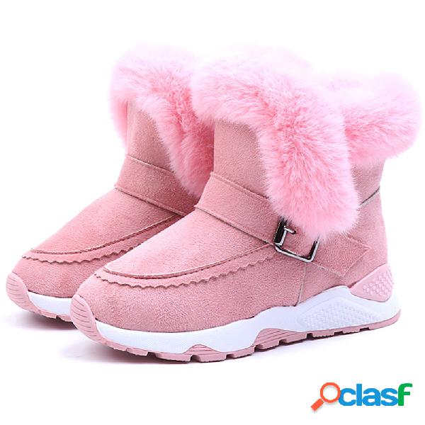 Botas de neve ao ar livre para meninas com decoração de