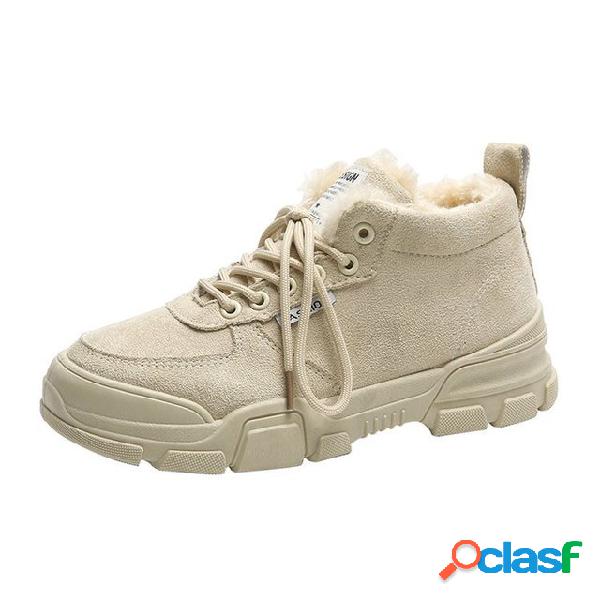 Botas de neve de fundo grosso para mulher