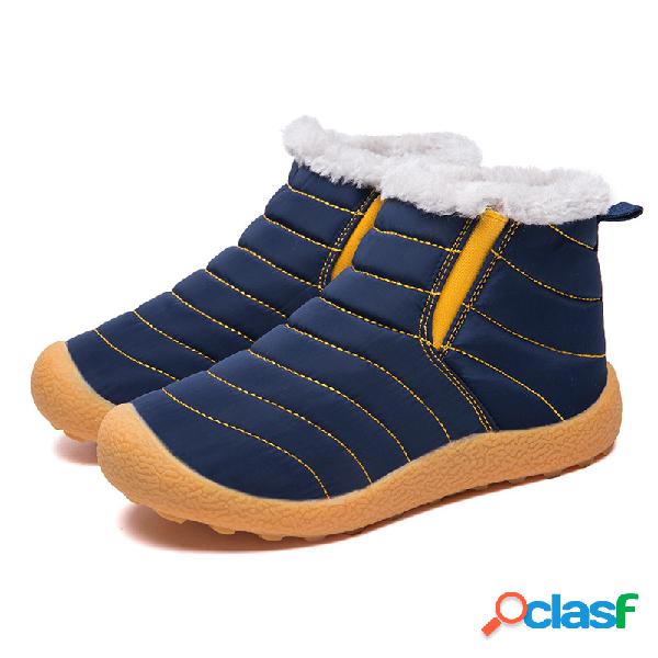 Botas de neve mornas impermeáveis unisex do forro da cor