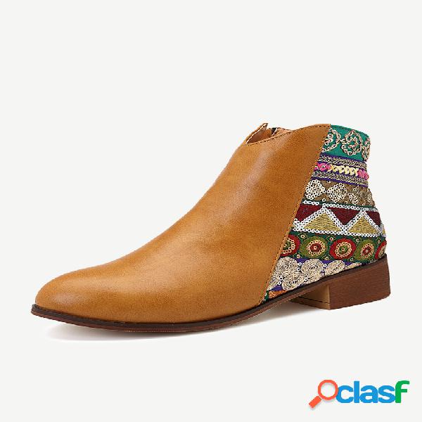 Botas de tornozelo de tamanho grande com costura de