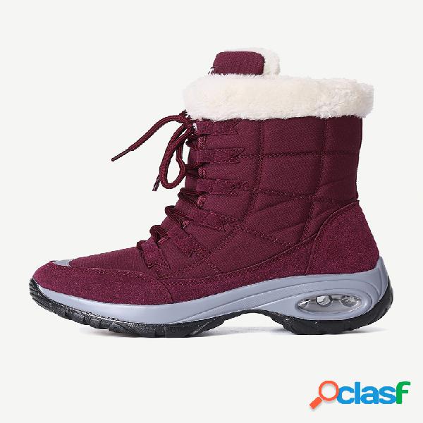 Botas femininas de inverno ao ar livre à prova d'água de