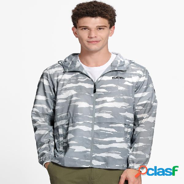 Camel Crown Mens Impressão UPF50 + Proteção Solar Casacos